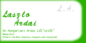 laszlo ardai business card